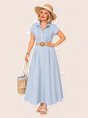 Linen blend Americana, cottage core, prairie, vintage dress. Modern M/L